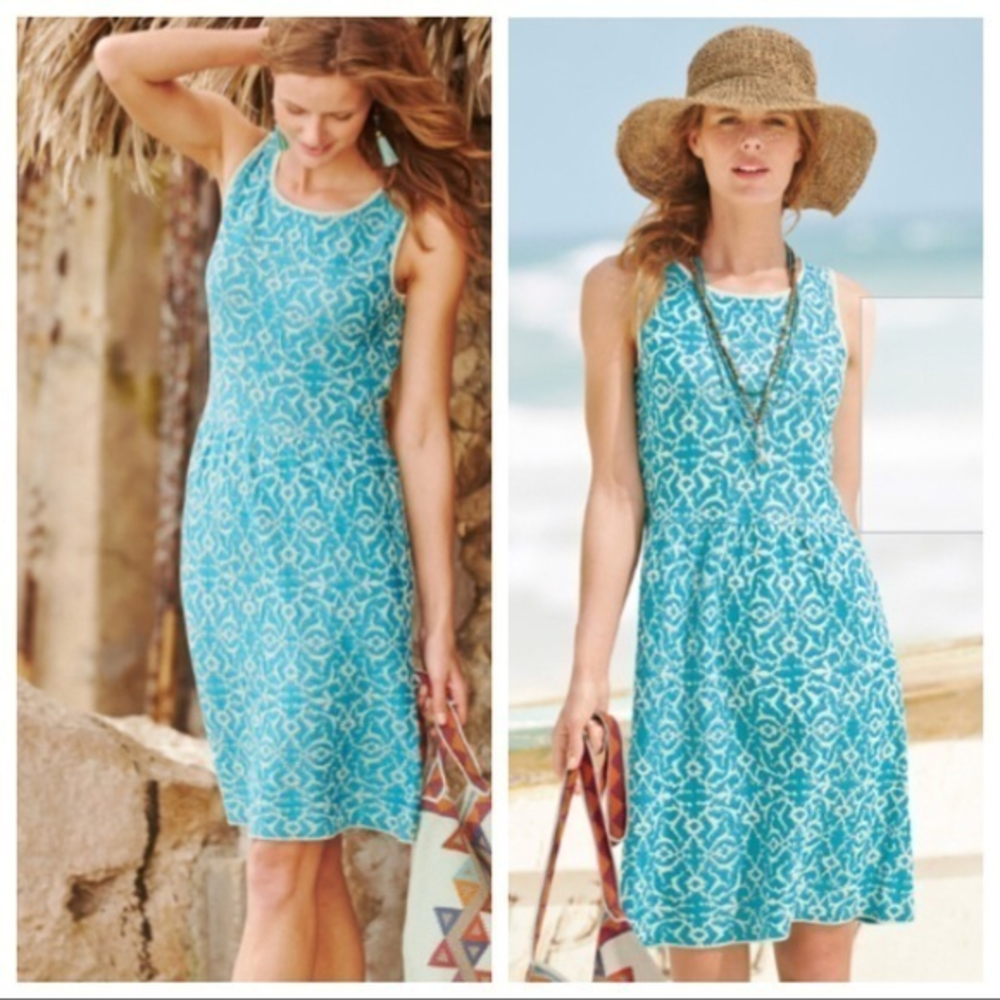 Peruvian connection‎ sleeveless jacquard knit dress